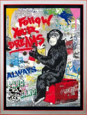 1 Mr. Brainwash Bilder - EVERYDAY LIFE - AFFE Unikat handsigniert SILBERZERTIFIK...