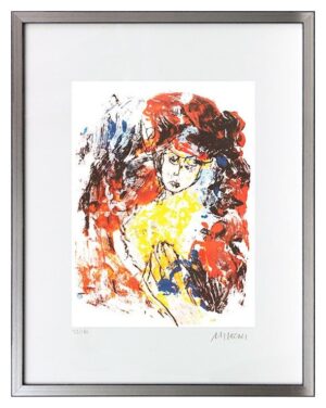 Armin Mueller-Stahl - Frau mit Hut - Original Lithografie - limitiert und handsi...