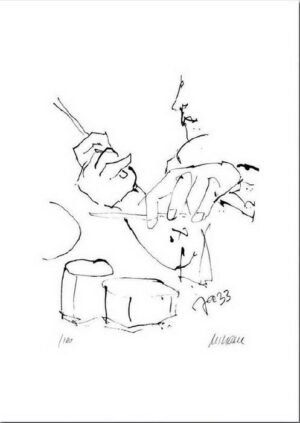 Armin Mueller-Stahl - Jazz - Schlagzeuger Original Lithographie - limitiert und ...