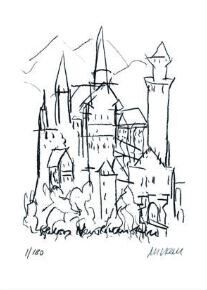 Armin Mueller-Stahl - Schloss Neuschwanstein - Original Lithografie - limitiert ...