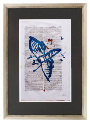 Armin Mueller-Stahl - WORT UND BILD - BLAUER FALTER - original gemalt - HANDSIGN...