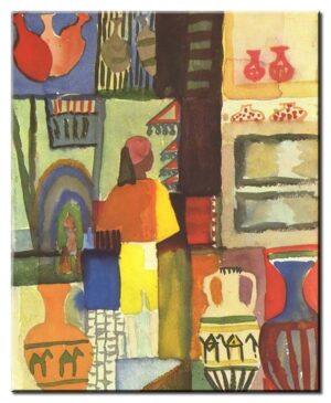 August Macke Bilder - Händler mit Krügen-90 x 110 cm