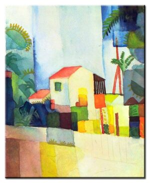 August Macke Bilder - Helles Haus-90 x 110 cm