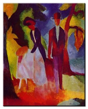 August Macke Bilder - Leute am blauen See-80 x 100 cm