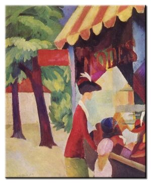 August Macke Bilder - Vor dem Hutladen-30 x 40 cm