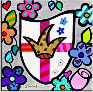 Bettina Breitkopf Pop Art Koblenz Wappen-100 x 100 cm