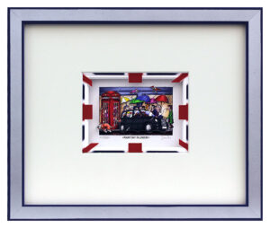 Branko - RAINY DAY IN LONDON - Original 3D Bild handsigniert-Silber-blau
