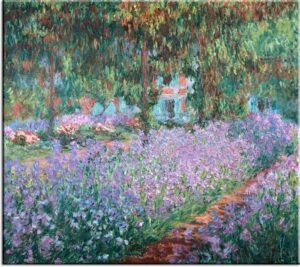 Monet- Blühende Iris-70 x 80 cm