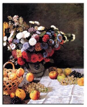 Claude Monet Bilder - Blumen und Obst-80 x 100 cm