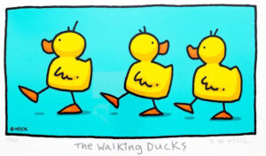 Ed Heck - THE WALKING DUCKS - original PIGMENTGRAFIK