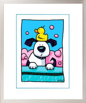 Ed Heck - WET DOG DUCK - Original PIGMENTGRAFIK