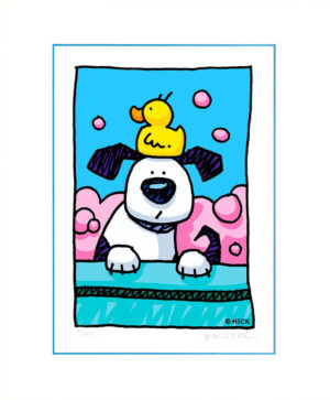 Ed Heck - WET DOG DUCK - Original PIGMENTGRAFIK