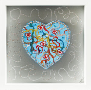 Farbenengel - BLUE SILVER GLITTER - Original 3D Bildobjekt - handsigniertes Unik...