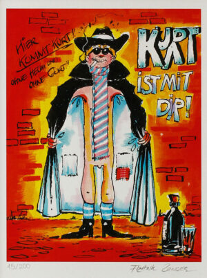 Frank Zander - KURT IST MIT DIR - HIER KOMMT KURT - original Farbsiebdruck