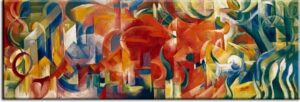 Franz Marc Spielende Formen abstraktes Leinwandbild-60 x 180 cm