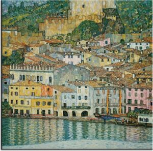 Gustav Klimt Bilder - Malcesine am Gardasee-60 x 60 cm