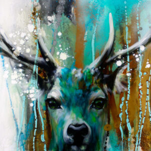 Ilona Griss-Schwärzler - DEER GOLD - Original Mischtechnik - handsigniert