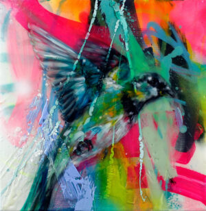 Ilona Griss-Schwärzler - FLYING SPARROW - Original Mischtechnik - handsigniert