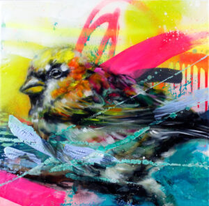 Ilona Griss-Schwärzler - SPARROW - Original Mischtechnik - handsigniert