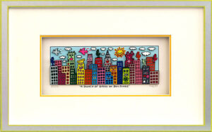 James Rizzi - A BUNCH OF BIRDS ON BUILDINGS  - Original 3D Bild drucksigniert