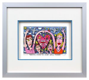 James Rizzi - ABSENCE makes the HEART GROW FONDER - Original 3D Bild drucksignie...