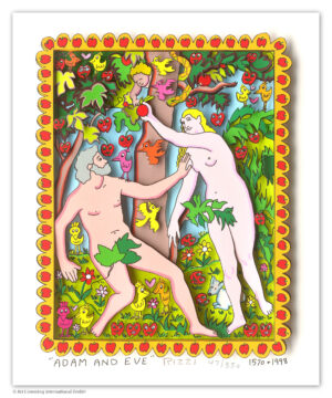 James Rizzi - ADAM AND EVE - Original 3D Bild drucksigniert