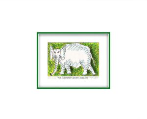 James Rizzi - AN ELEPHANT NEVER FORGETS  - Original 3D Bild drucksigniert - ohne...