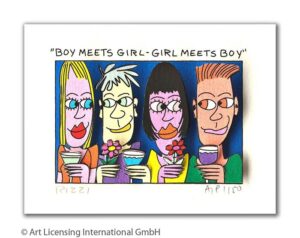 James Rizzi - BOY MEETS GIRL - GIRL MEETS BOY  - Original 3D Bild drucksigniert ...