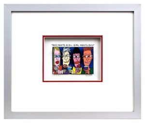 James Rizzi - BOY MEETS GIRL - GIRL MEETS BOY  - Original 3D Bild drucksigniert ...