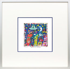 James Rizzi - BROOKLYN BLUES - Original 3D Bild drucksigniert-alurahmen