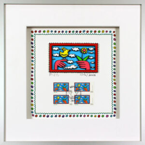 James Rizzi Bilder - BRIEFMARKEN - DANKE  - HANDSIGNIERT