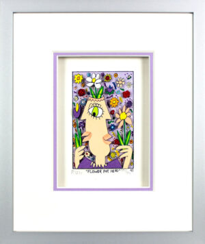 James Rizzi Bilder - FLOWER POT HEAD - HANDSIGNIERT
