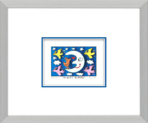 James Rizzi Bilder - NIGHT BIRDS - Original 3D Bild drucksigniert