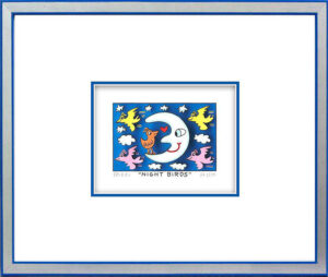 James Rizzi Bilder - NIGHT BIRDS - Original 3D Bild drucksigniert