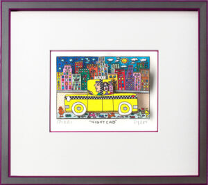 James Rizzi Bilder - Night Cab - original 3D-Bildobjekt
