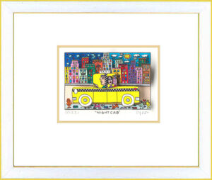 James Rizzi Bilder - Night Cab - original 3D-Bildobjekt