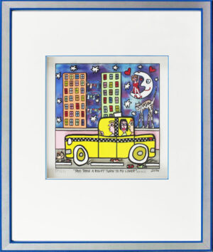 James Rizzi Bilder - TAXI TAKE A RIGHT TURN TO MY LOVER - HANDSIGNIERT