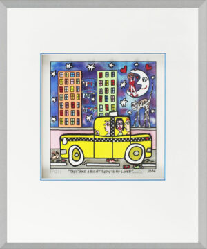 James Rizzi Bilder - TAXI TAKE A RIGHT TURN TO MY LOVER - HANDSIGNIERT