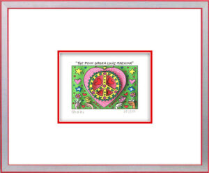 James Rizzi Bilder - THE PINK GREEN LOVE MACHINE - Original 3D Bild drucksignier...