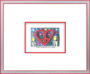 James Rizzi Bilder - WHAT A BEAUTIFUL LOVE - Original 3D Bild drucksigniert