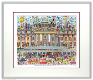 James Rizzi Brooklyn born and proud of it Orig. 3D Bild drucksigniert-alurahmen-...