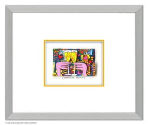 James Rizzi - CHAMPAGNE DREAMS - Original 3D Bild drucksigniert-alurahmen-Normal...