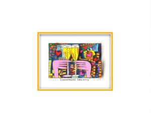 James Rizzi - CHAMPAGNE DREAMS - Original 3D Bild drucksigniert - ohne Rahmen PP...