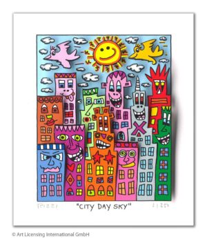 James Rizzi - CITY DAY SKY - Original 3D Bild drucksigniert