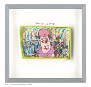 James Rizzi - DO YOU CARE - Original 3D Bild drucksigniert