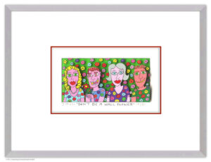 James Rizzi - DON'T BE A WALL FLOWER - Original 3D Bild drucksigniert