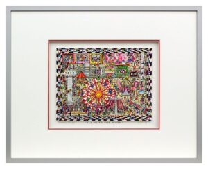 James Rizzi - FLY ME TO THE MOON - Original 3D Bild drucksigniert
