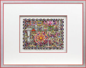 James Rizzi - FLY ME TO THE MOON - Original 3D Bild drucksigniert