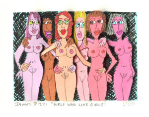 James Rizzi - GIRLS WHO LIKE GIRLS - Original 3D Bild drucksigniert