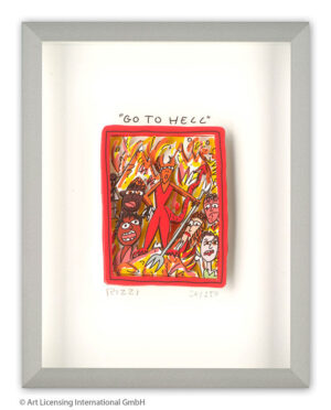 James Rizzi - GO TO HELL - Original 3D Bild drucksigniert